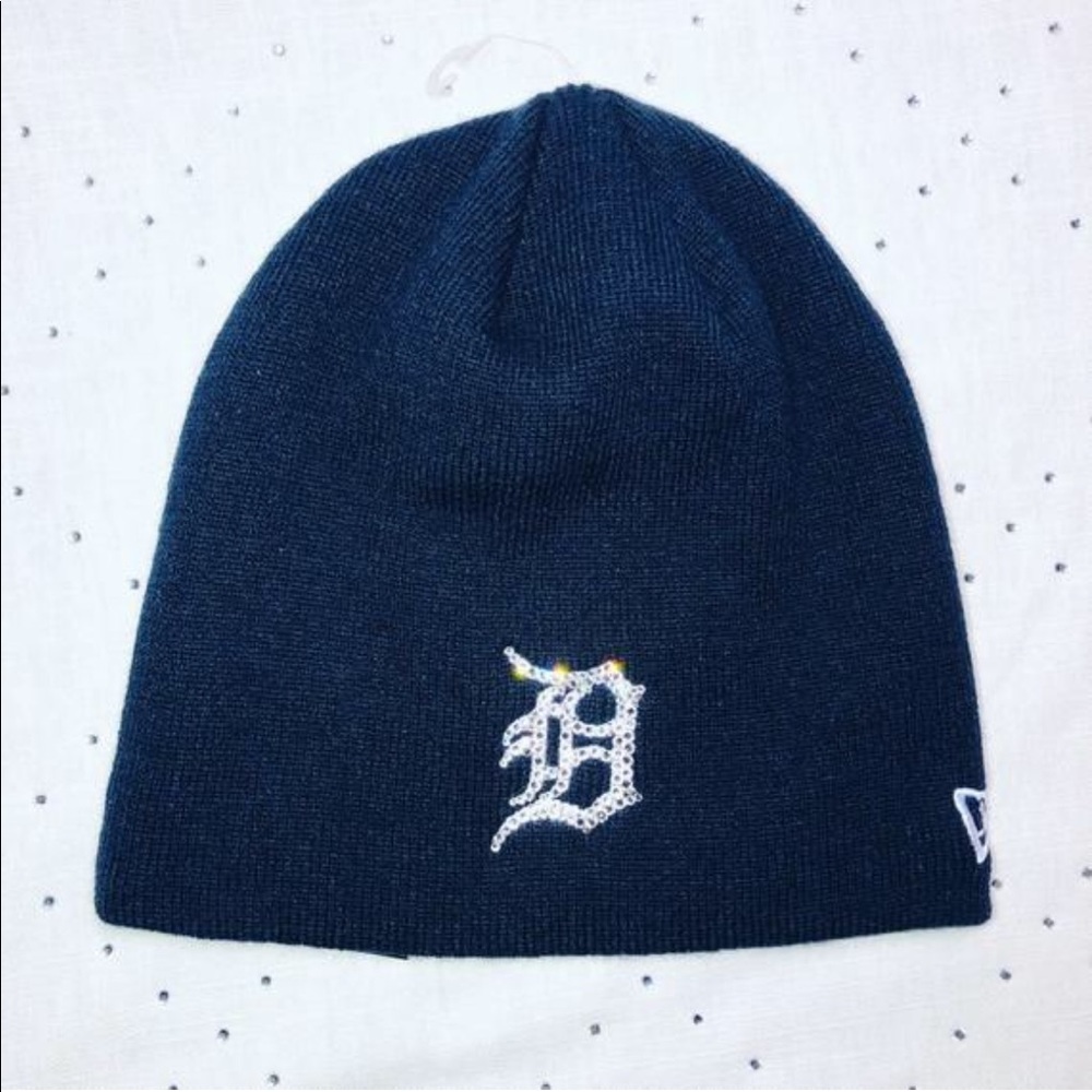 New Bling Detroit Tigers Swarovski Winter Hat